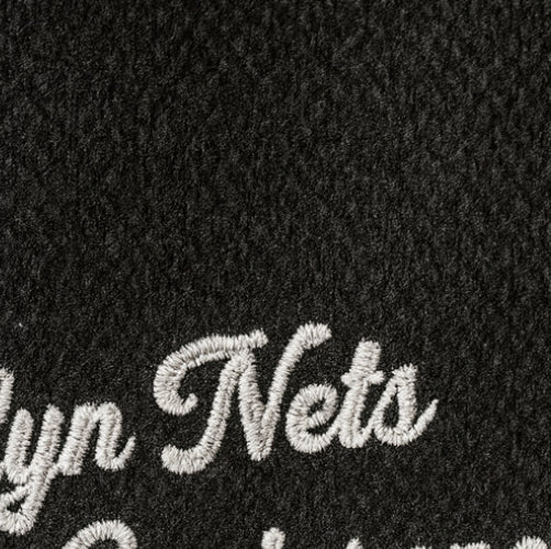 NBA Brooklyn Nets Varsity Teddy Jacket Black Embroidered Logo (M)