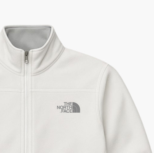 The North Face Vintage Women’s Fleece Jacket White Full Zip Grey Logo (M)
