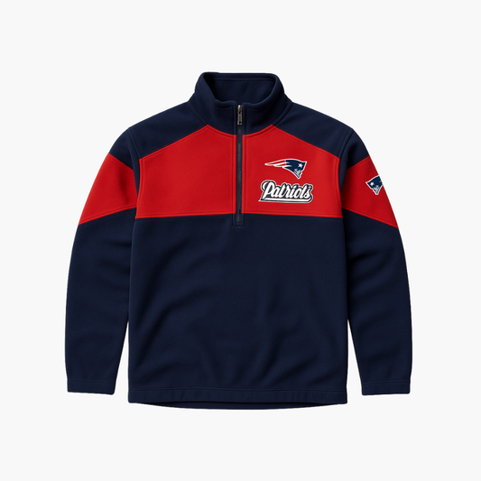 NFL Patriots Fleece 1/4 Zip Embroidered Logo (S)