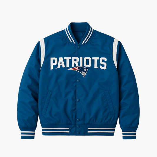NFL Patriots Bomber Jacket Embroidered Logo (M)