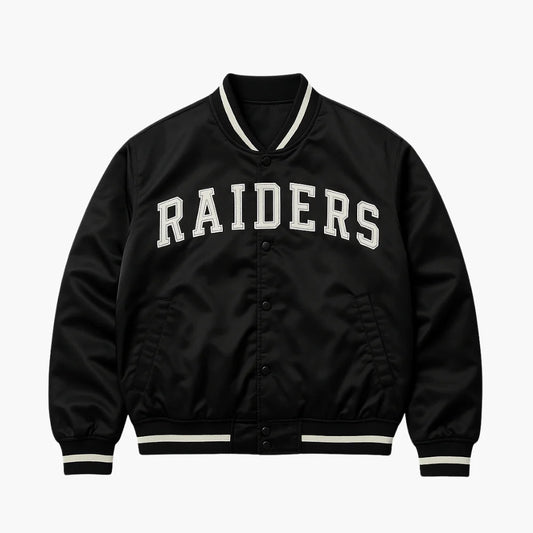 NFL Raiders Bomber Jacket Embroidered Logo (S)