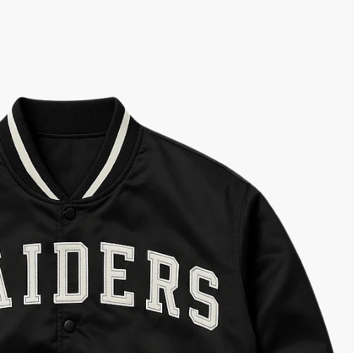 NFL Raiders Bomber Jacket Embroidered Logo (S)