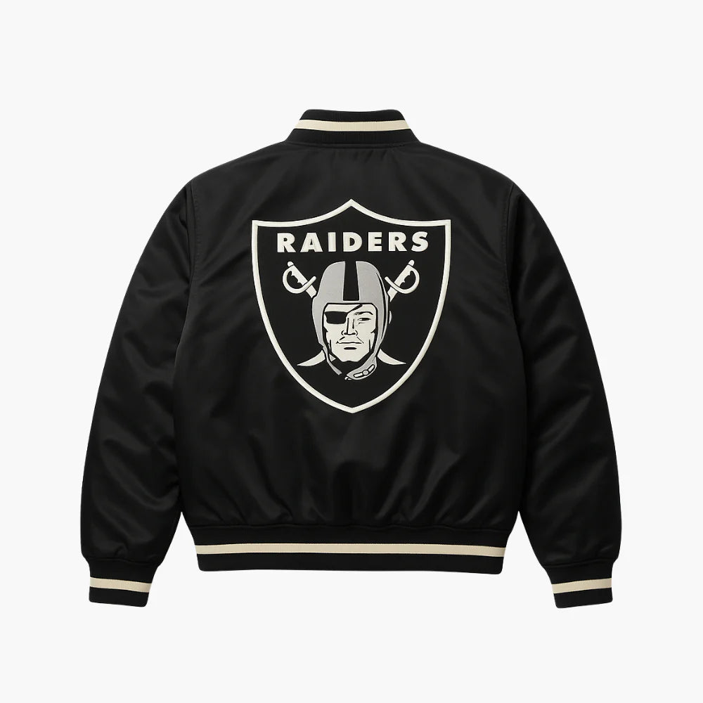 NFL Raiders Bomber Jacket Embroidered Logo (S)