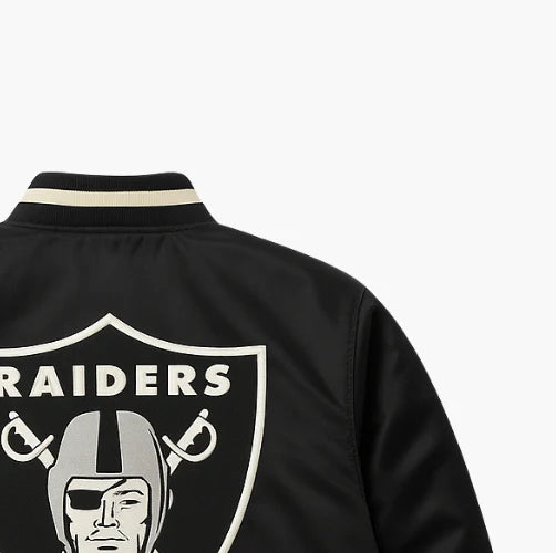NFL Raiders Bomber Jacket Embroidered Logo (S)