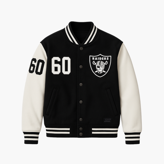 NFL Jacket Black and White Embroidered Logo (S)