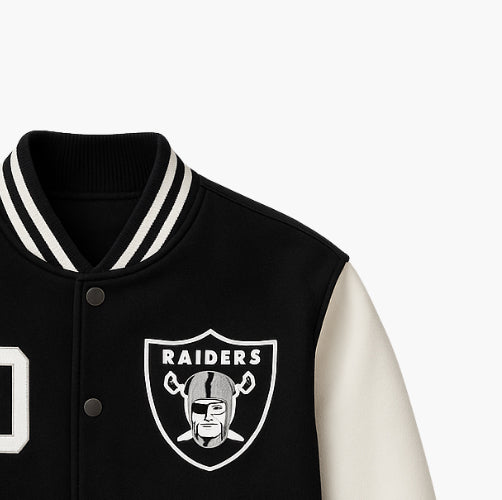 NFL Jacket Black and White Embroidered Logo (S)