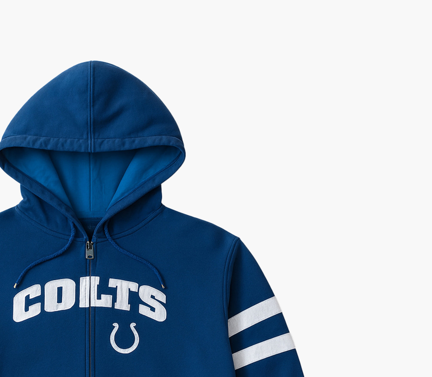 NFL Colts Vintage Full Zip Hoodie Embroidered Logo (XL)