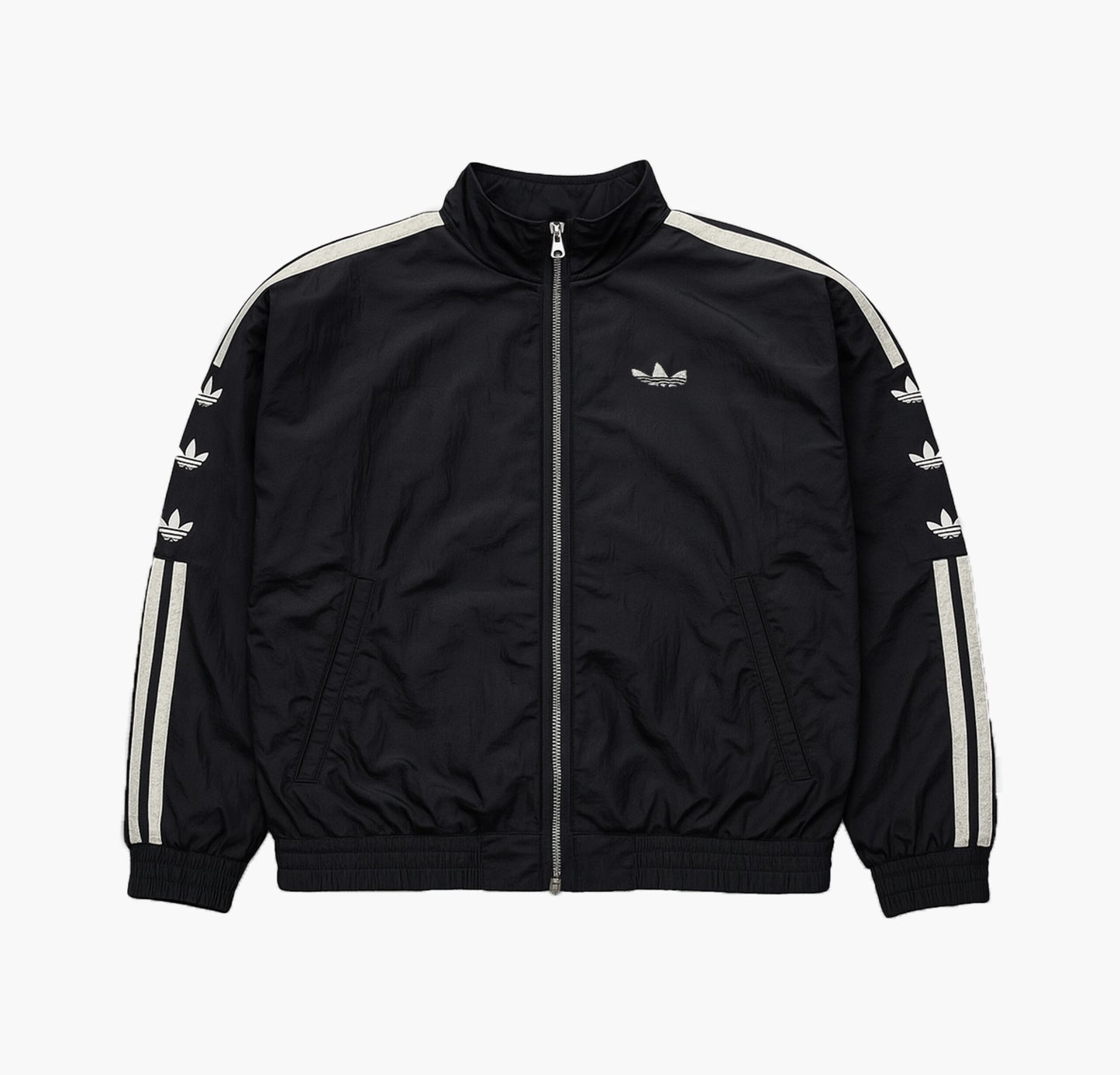 Adidas Vintage Nylon Track Jacket Stitched Logo (M)