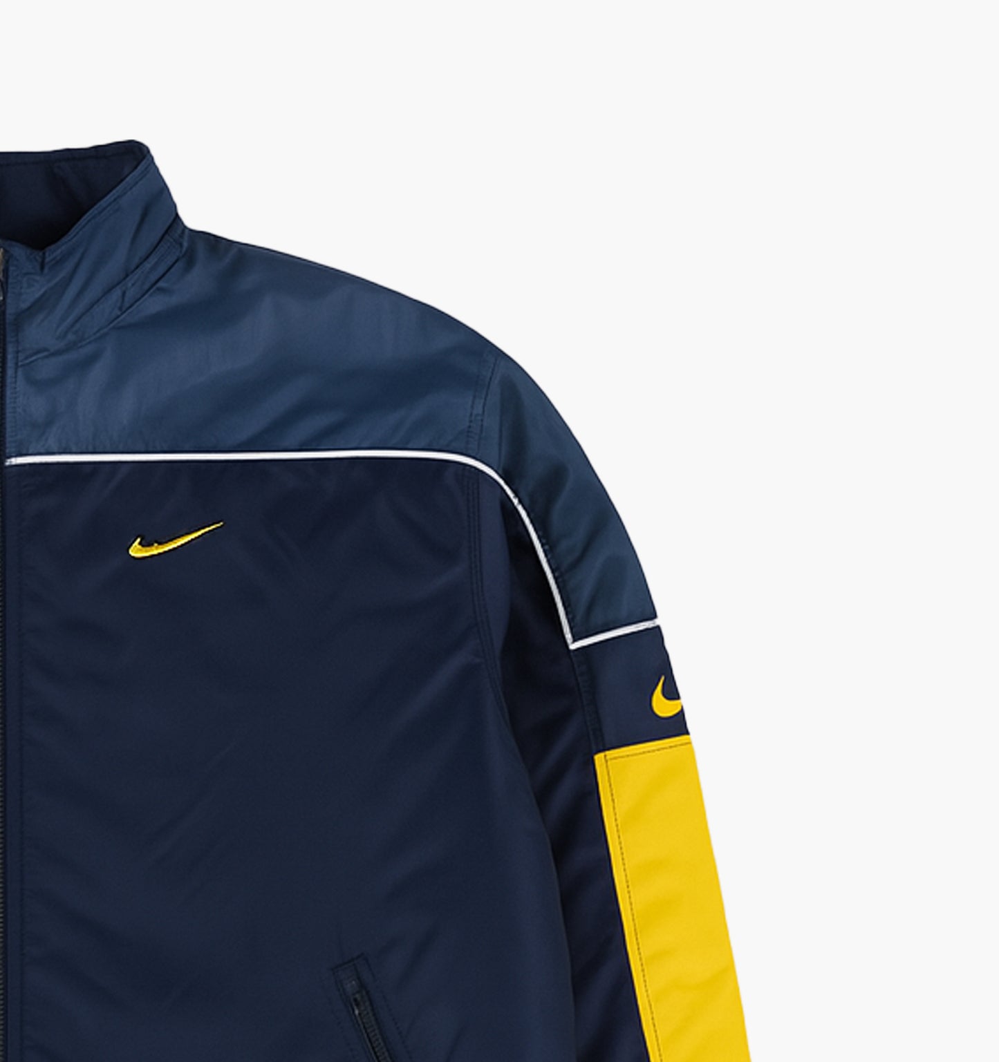 Nike Vintage Nylon Winter Jacket Gesticktes Logo Fleece Gefüttert (M)