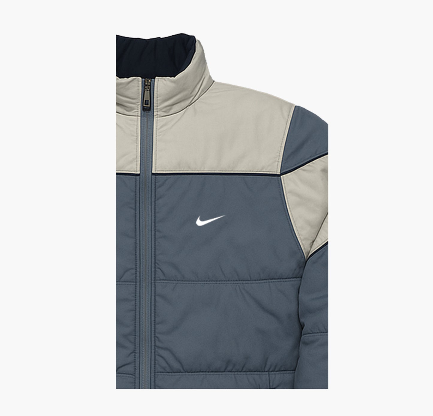 Nike Vintage Puffer Jacket 00’s Grey / White Embroidered Swoosh (L)