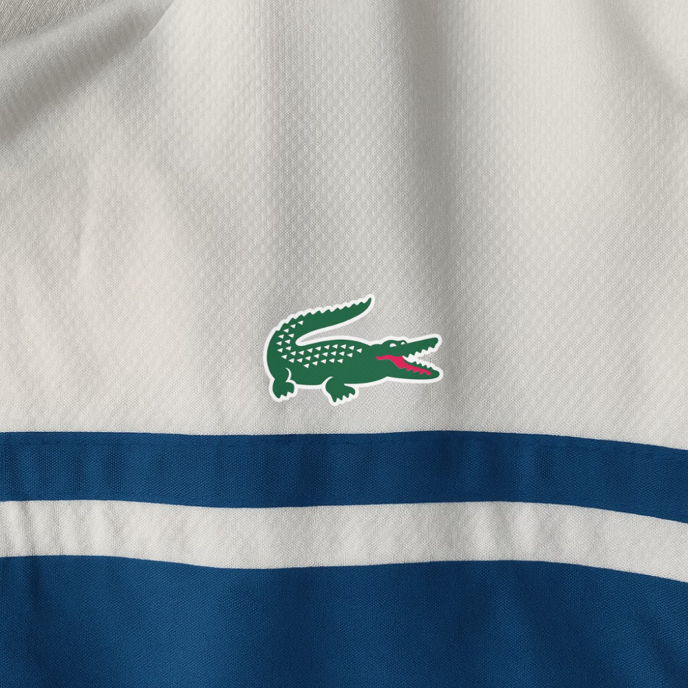 Lacoste White & Blue Zip-Up Jacket (S)