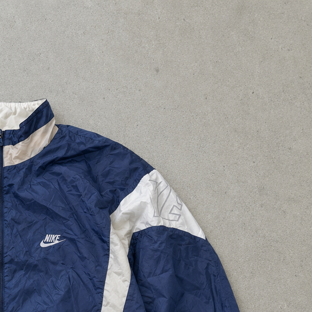 90s Vintage Nike Windbreaker Navy, White Rare (XXL)
