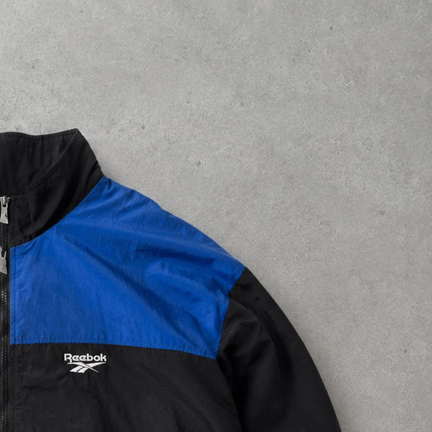 90s Y2K Reebok Windbreaker Blue / Black Limited (XL)