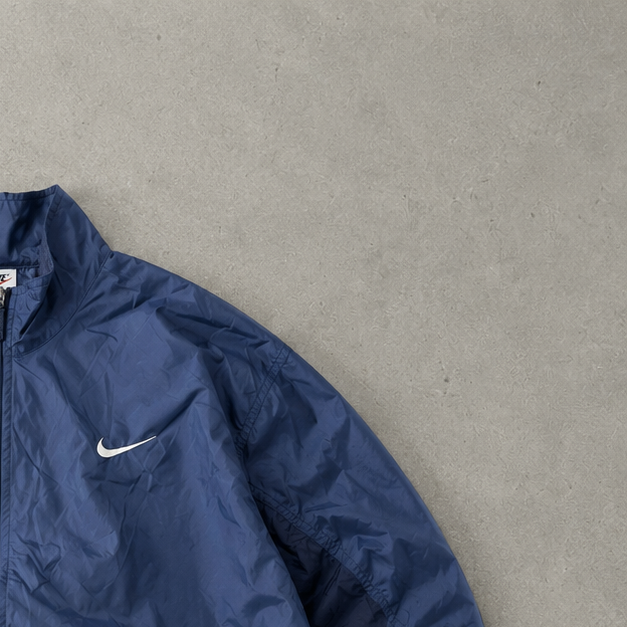 90s Y2K Nike Track Jacket Marineblau, White Limited (Size XL)