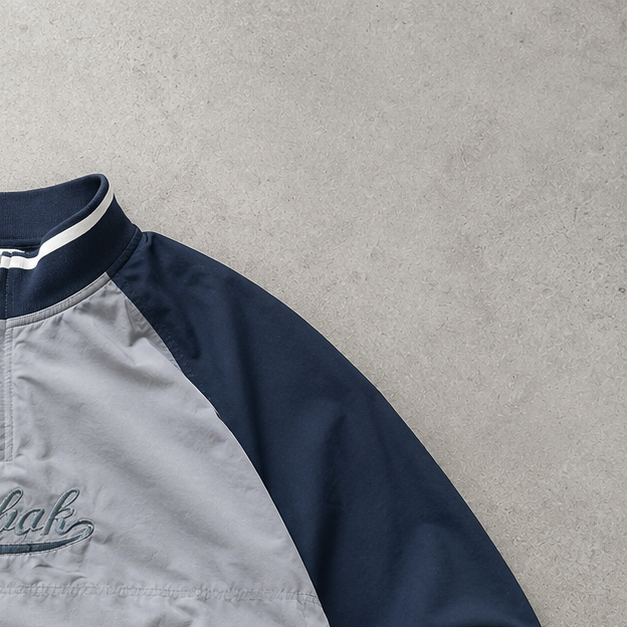 Y2K 2000 Reebok Windbreaker Navy / Grey Rare Stitched Logo (M)