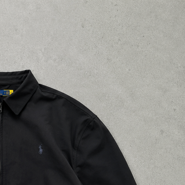 Ralph Lauren Harrington Jacket Black Rare Stitched Logo (XS)