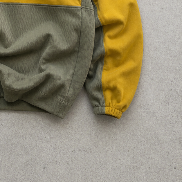 Adidas Fleece Jacket Senffarben Rare (M) Stitched Logo