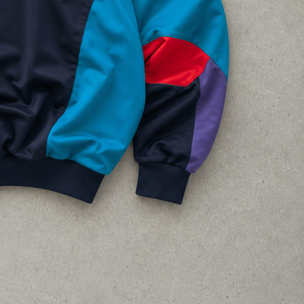Adidas Track Jacket Bunt, Marineblau Limited (M) Stitched Logo