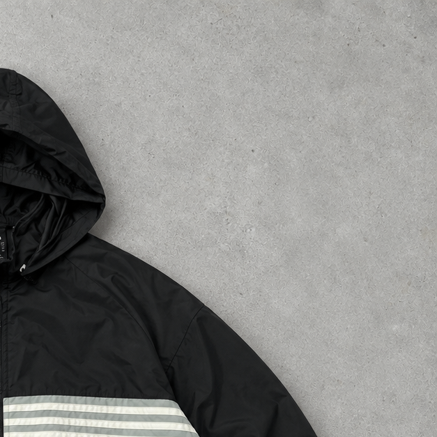 Y2K Adidas Windbreaker Black Rare (L)