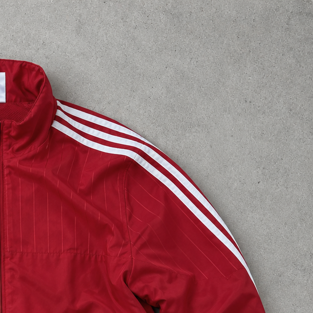 Y2K adidas Track Jacket Rot, Weiß Limited (S)
