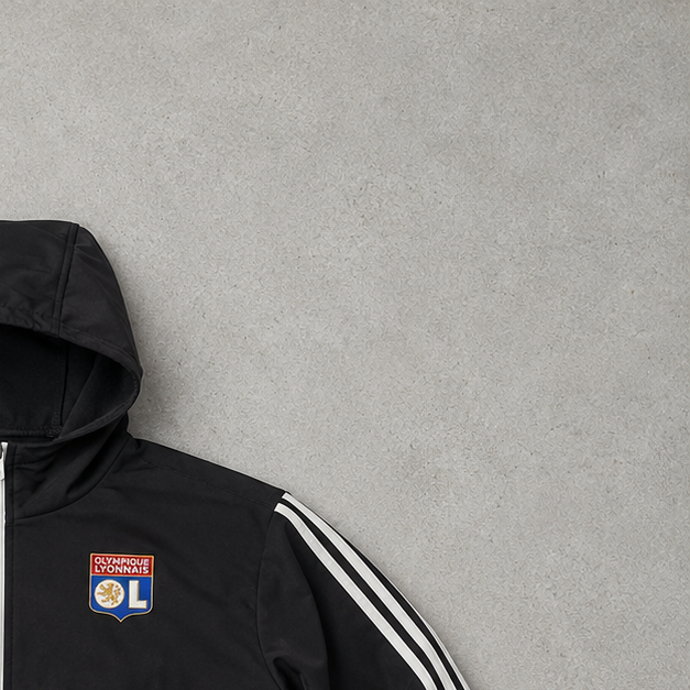 Olympique Lyonnais Adidas Jacket Schwarz Limited (Size L)