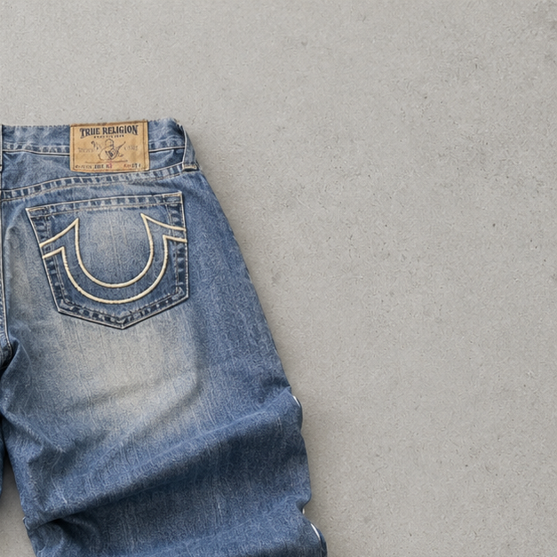 Y2K True Religion Jeans Hellblau, Blau Rare (W32 | DE 48)