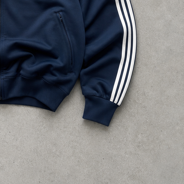 Adidas Track Jacket Marineblau, Blau Rare (L) Stitched Logo