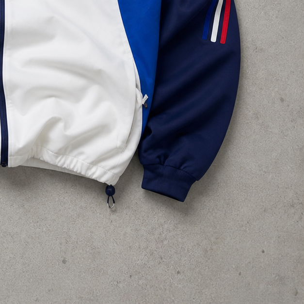 Adidas Jacket Weiß, Blau Rare (L) Stitched Logo