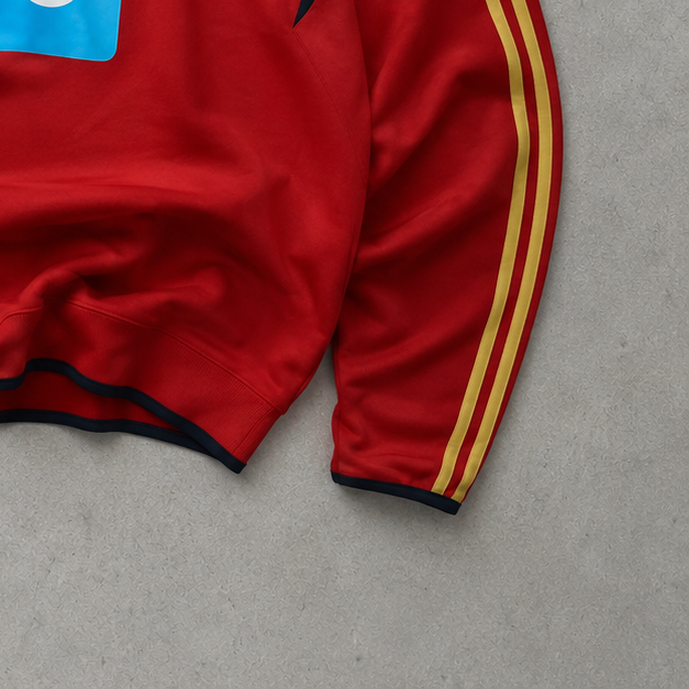 Spain Football 2007 Adidas Jersey Rot, Burgunderrot Rare (L) Stitched Logo