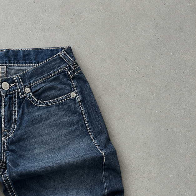 Y2K True Religion Jeans Marineblau, Blau Rare (S)