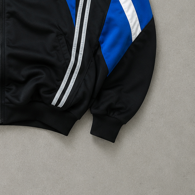 Y2K Adidas Sweater Schwarz, Blau Limited (XL) Stitched Logo