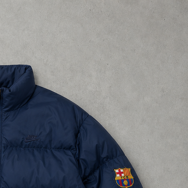 FC Barcelona Nike Puffer Jacket Marineblau Rare (Size L)
