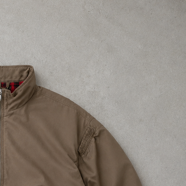 Y2K Ralph Lauren Harrington Jacket Beige Limited Stitched Logo (L)