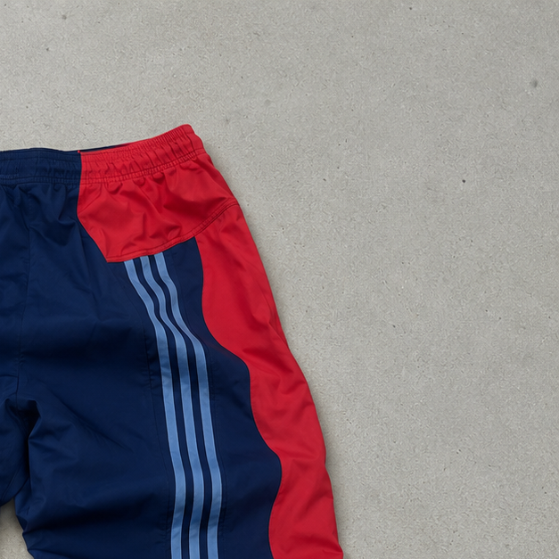 y2k Adidas Hoodie Rot, Marineblau Rare Stitched Logo (S)