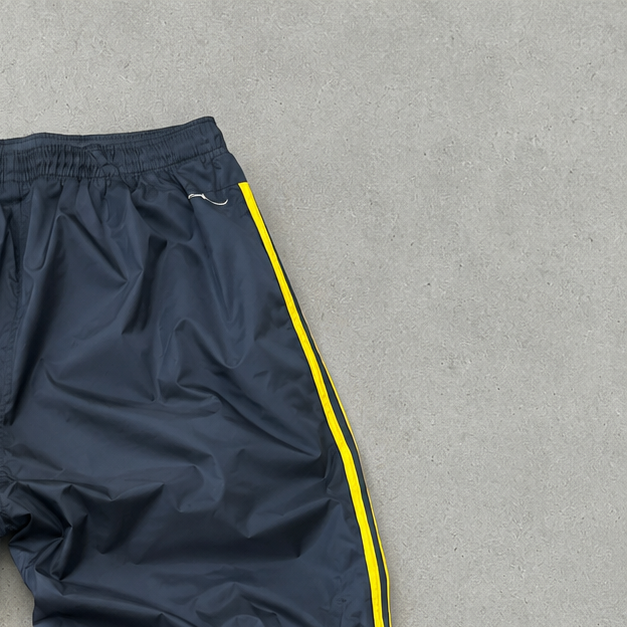 Y2K 90S Adidas Hoodie Yellow, Marineblau Limited (L)