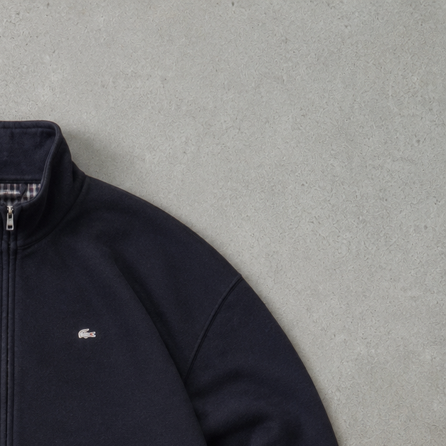 Lacoste Fleece Jacket Black / Dark Green Rare Stitched Logo (L)