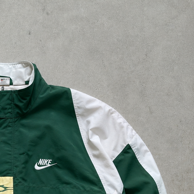 90s Y2K Nike Track Jacket Dunkelgrün, White Limited (L)