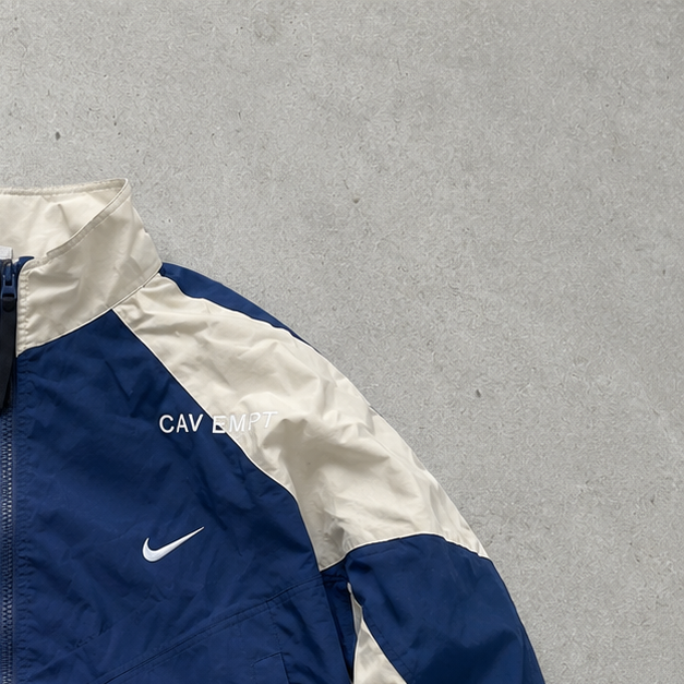 Vintage Nike Jacket Creme, Marineblau Rare (M)