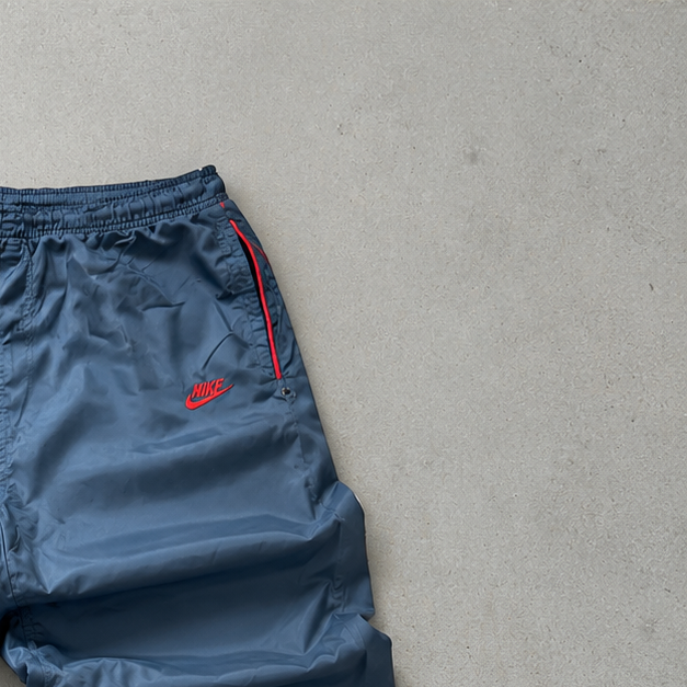 90s Nike Track Pants Marineblau, Orange Rare (M)