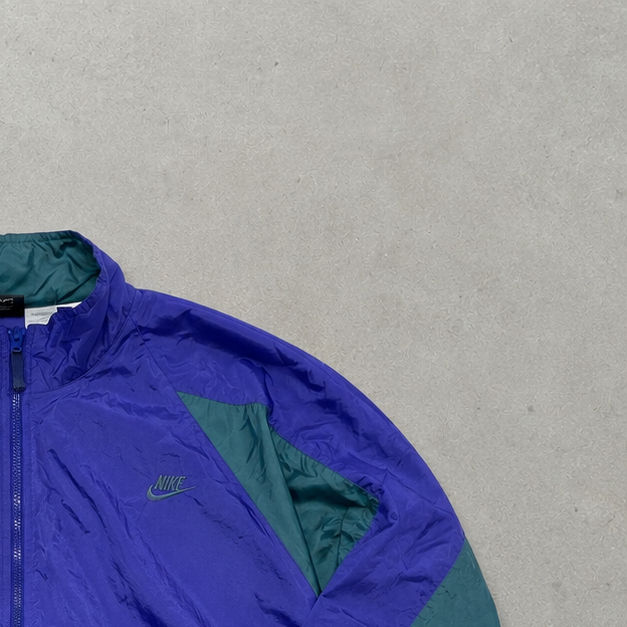 90s Vintage Nike Windbreaker Marineblau, Dunkelgrün Rare (XL)