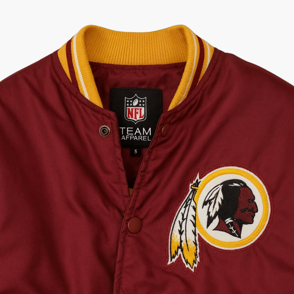 NFL Vintage Satin Jacket Washington Redskins Embroidered Logo (S)
