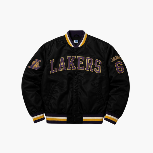 NBA Los Angeles Lakers LeBron James #6 Jacket Yellow / Purple (M)