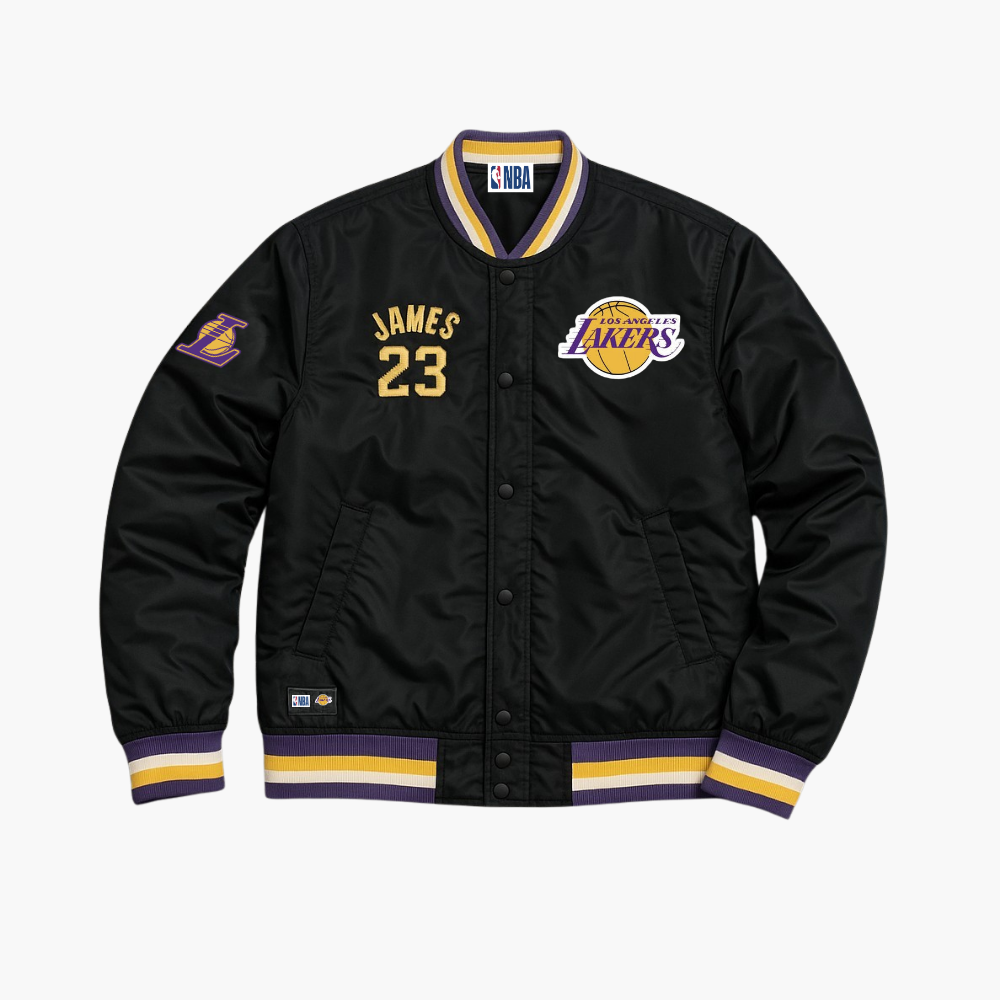LA Lakers NBA Varsity Jacket Black/Yellow (L)