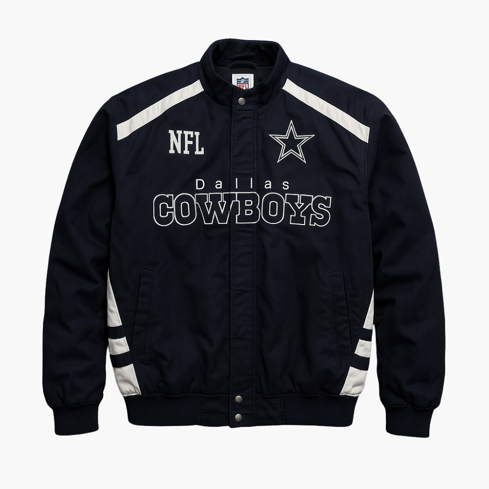 NFL Dallas Cowboys College Bomber Jacket Navy White (L)