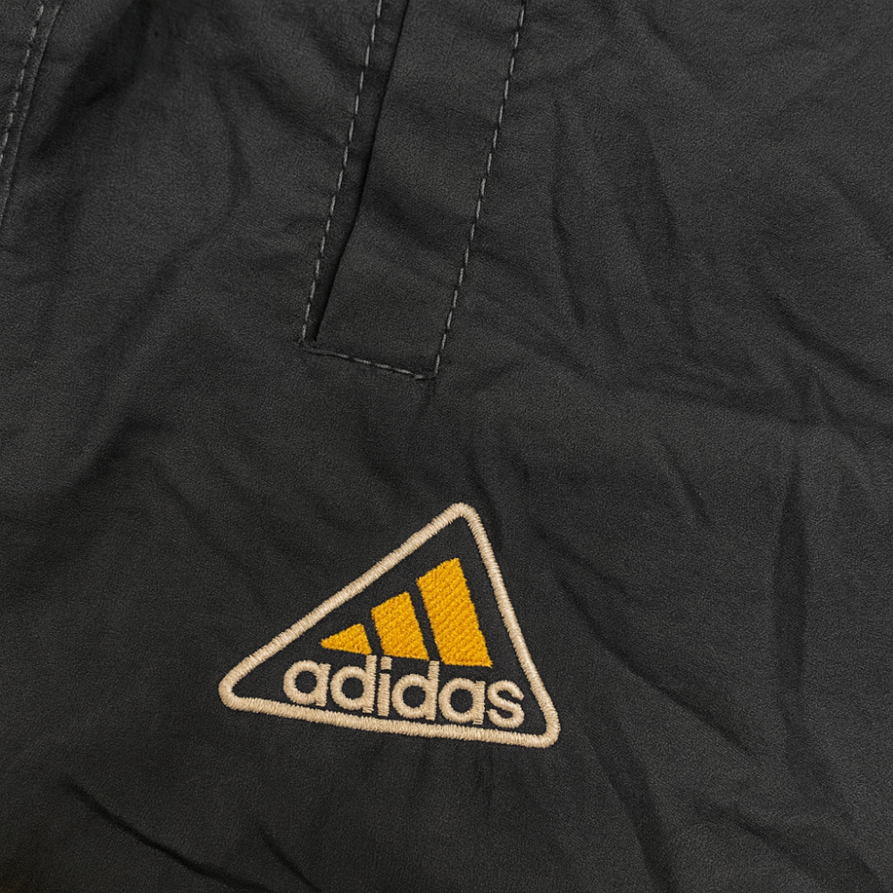 Adidas Vintage Dark Green Y2K Track Pants Yellow Logo (M)