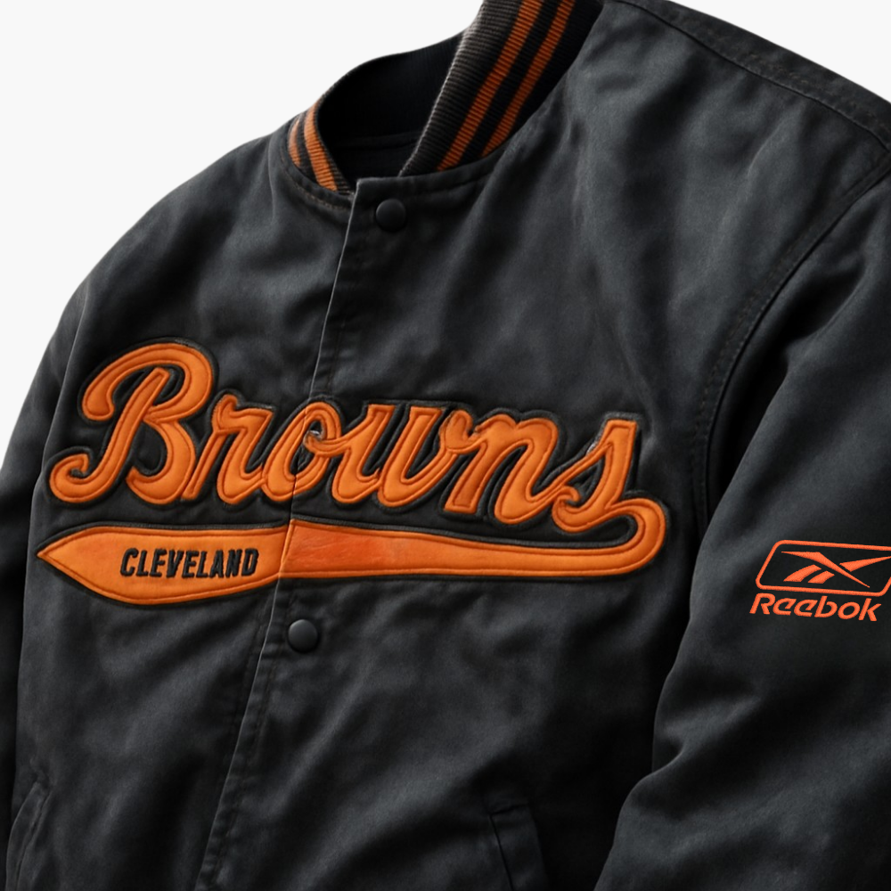 Reebok x NFL Vintage Browns Jacket Brown Orange (XL)