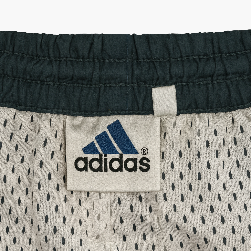 Adidas Vintage Dark Green Y2K Track Pants Yellow Logo (M)
