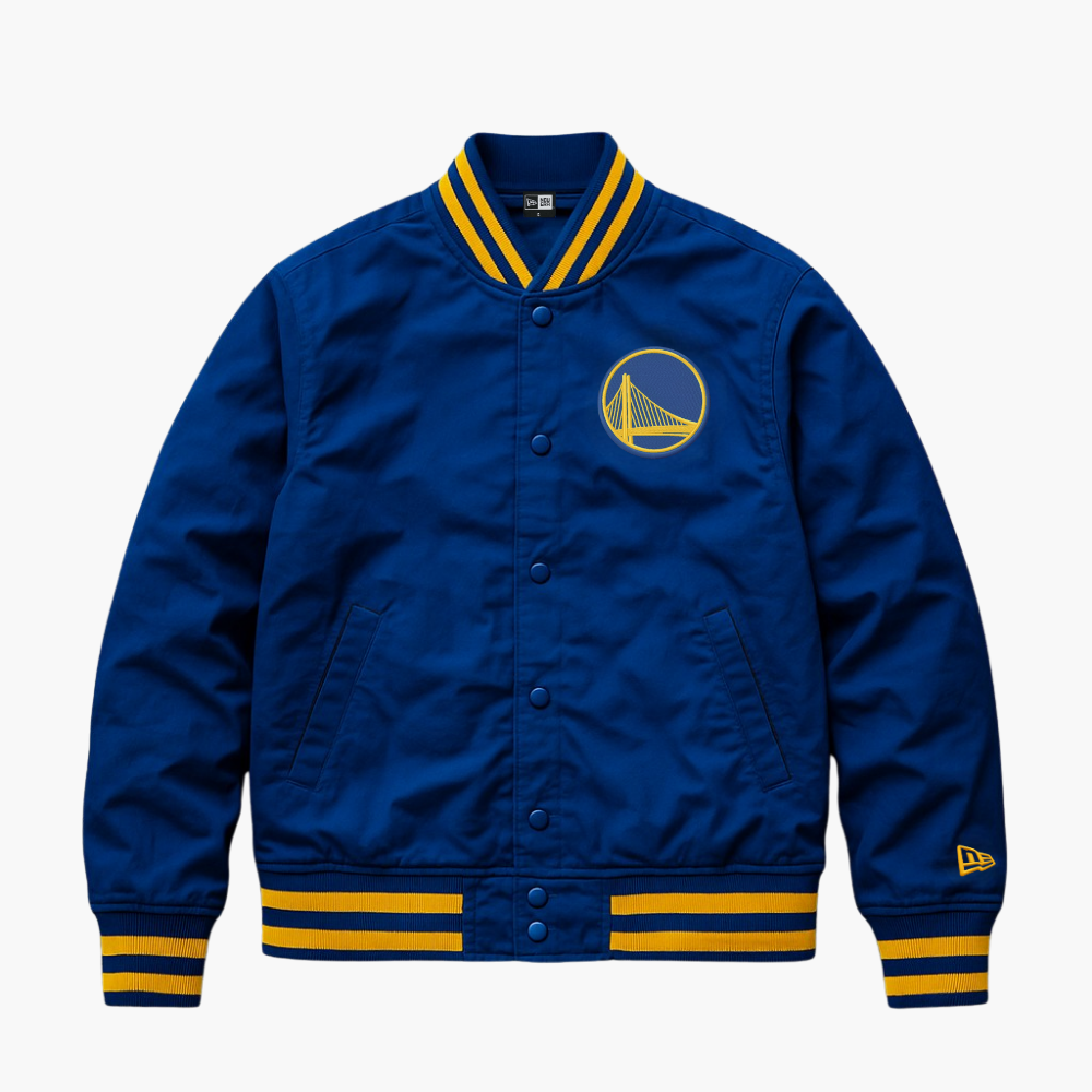 NBA New Era Varsity Jacket Golden State Warriors Embroidered Logo (S)