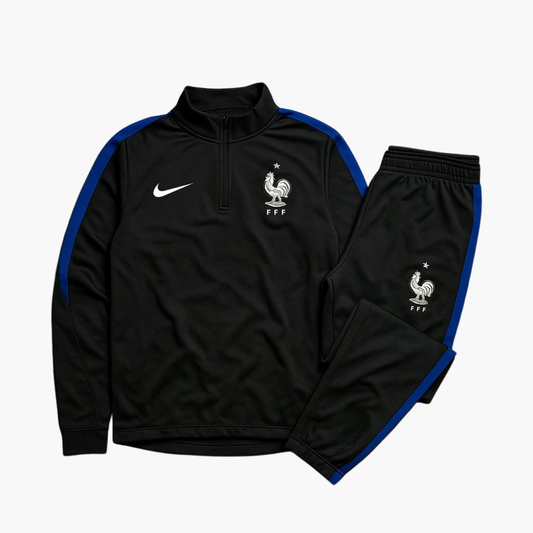 Nike Vintage France Tracksuit Embroidered Logo Black & Navy Blue (XL)