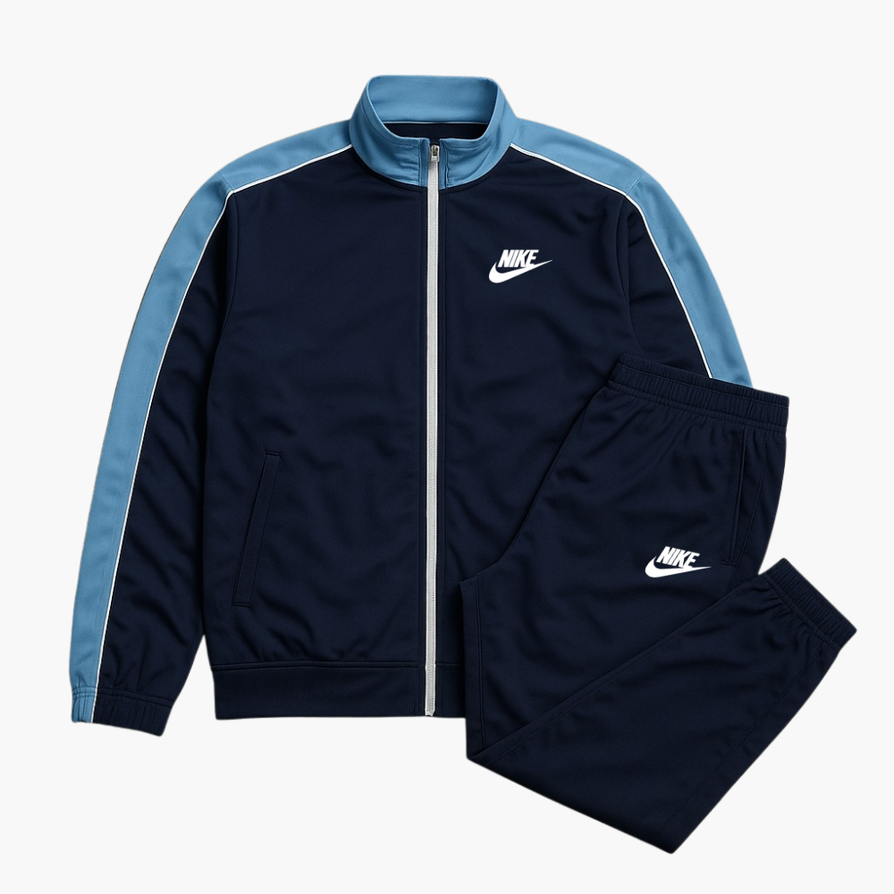 Nike Vintage Tracksuit Embroidered Logo Navy Blue & Blue (XL)